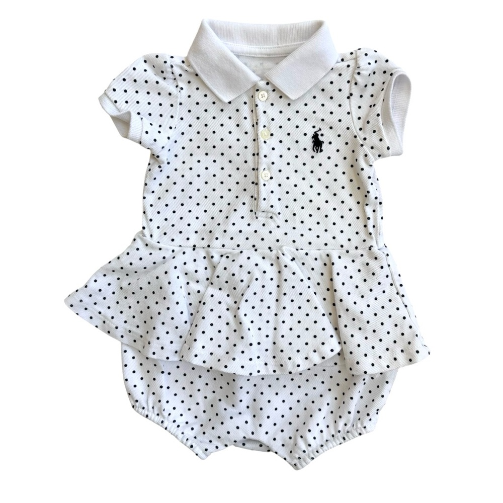 Ralph Lauren Baby Girl Polka Dot Romper 9mos
